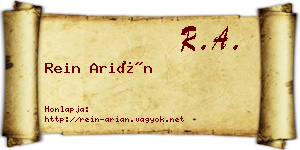 Rein Arián névjegykártya